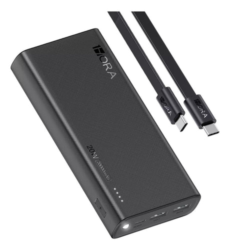 1hora Power Bank 20000mAh 20W PD, Carga Rápida, 2 Puertos USB, Luz LED - Orro Home Mexico