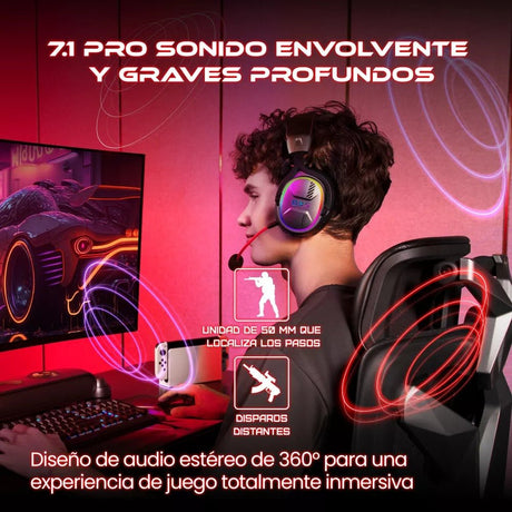 Audífonos Gamer Con Micrófono Bluetooth5.3 OXS G2 Negro - Orro Home Mexico