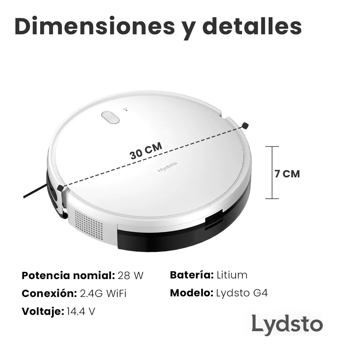 Lydsto Robot Aspiradora Inteligente G4 Blanco - Orro Home Mexico