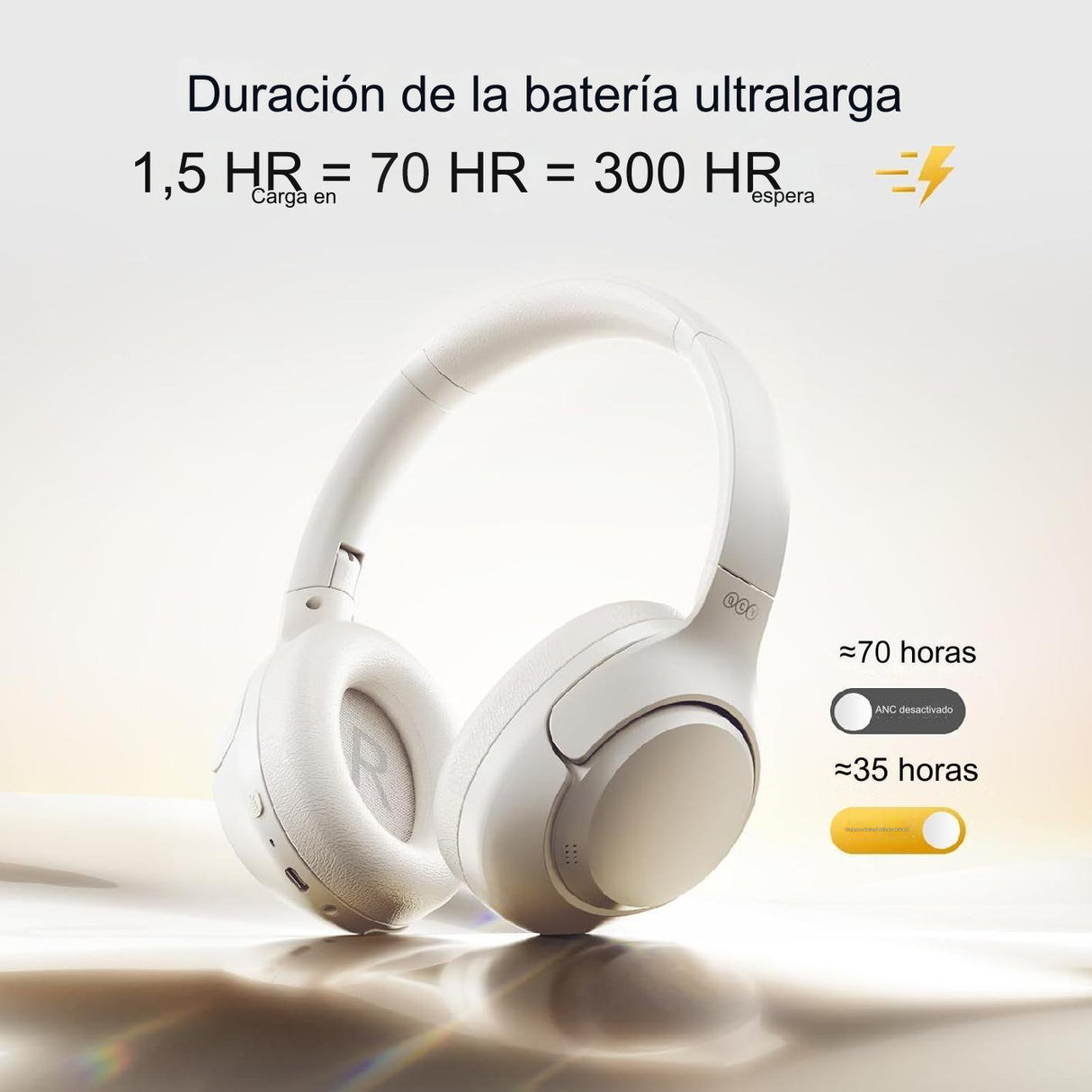 Qcy H3 Anc Audífonos Inalámbricos Gamer Diadema Hi - res Bk - Orro Home Mexico